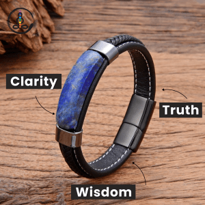 Lapis Handmade Leather Healing Bracelet