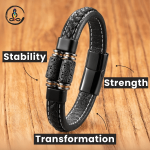 Lava Volcanic Rock Handmade Leather Bracelet