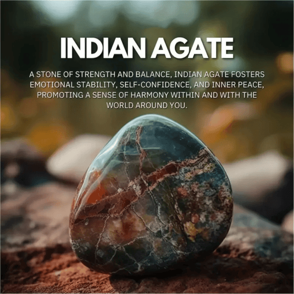 India Agate Leather Healing Bracelet - Image 3
