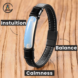 Moonstone Handmade Leather Healing Bracelet