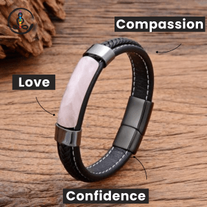 Pink Crystal Leather Healing Bracelet