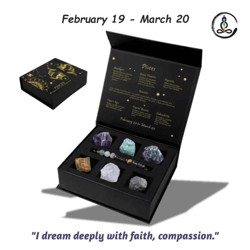 Pisces Zodiac Sign Natural Stone Gift Box - Image 2