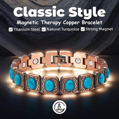 Pure Copper Turquoise Magnetic Therapy Bracelet