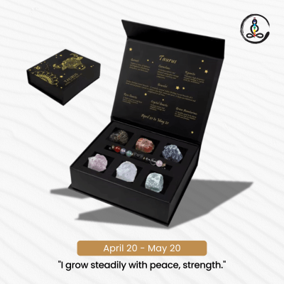 Taurus Zodiac Sign Natural Stone Gift Box