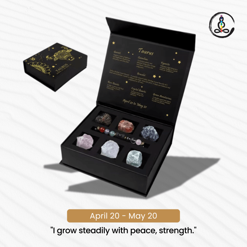 Taurus Zodiac Sign Natural Stone Gift Box