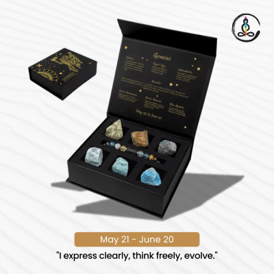 Gemini Zodiac Sign Natural Stone Gift Box