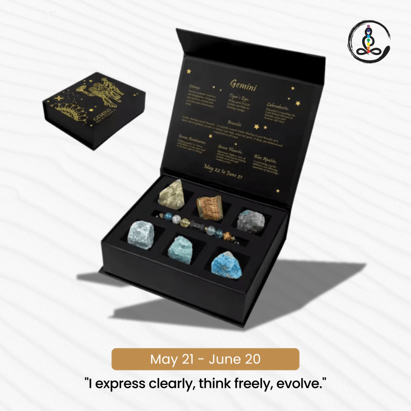 Gemini Zodiac Sign Natural Stone Gift Box