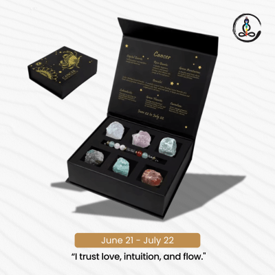 Cancer Zodiac Sign Natural Stone Gift Box
