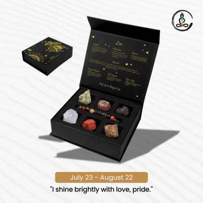 Leo Zodiac Sign Natural Stone Gift Box