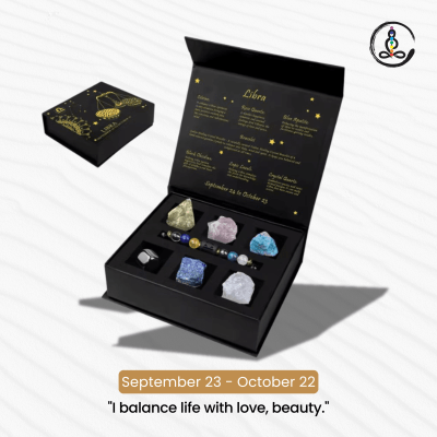 Libra Zodiac Sign Natural Stone Gift Box