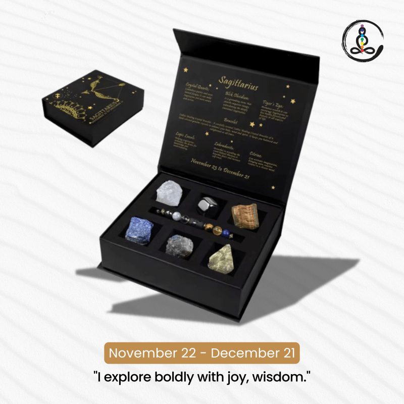 Sagittarius Zodiac Sign Natural Stone Gift Box