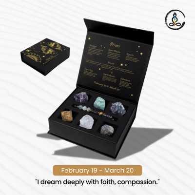 Pisces Zodiac Sign Natural Stone Gift Box