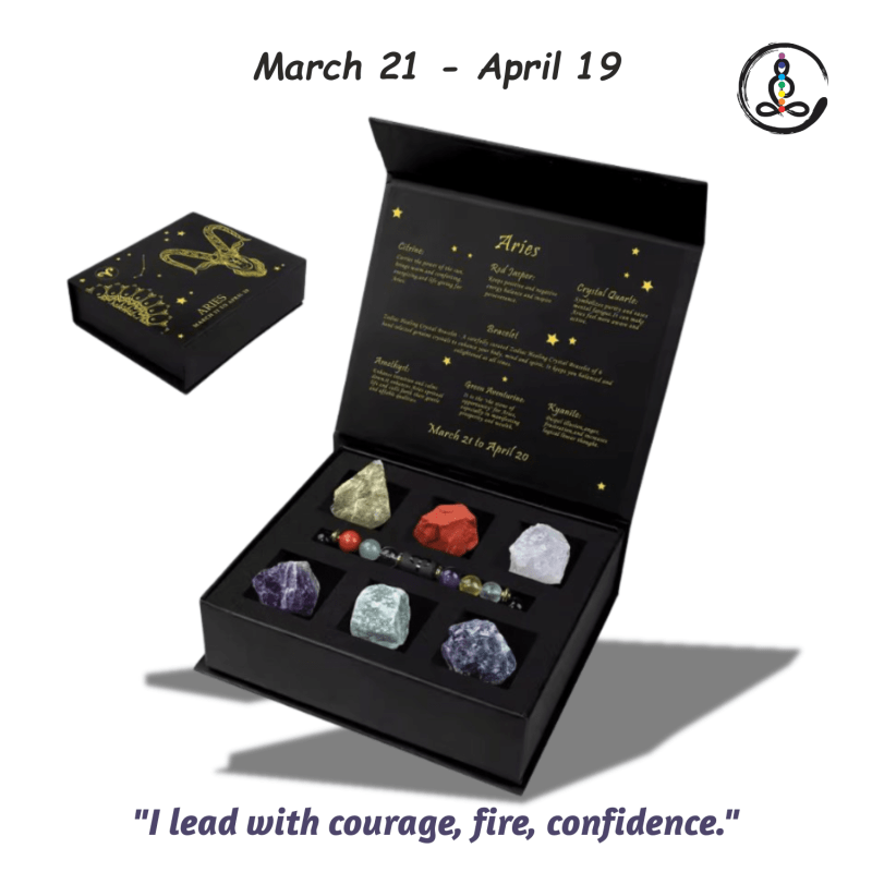 Aries Zodiac Sign Natural Stone Gift Box - Image 2