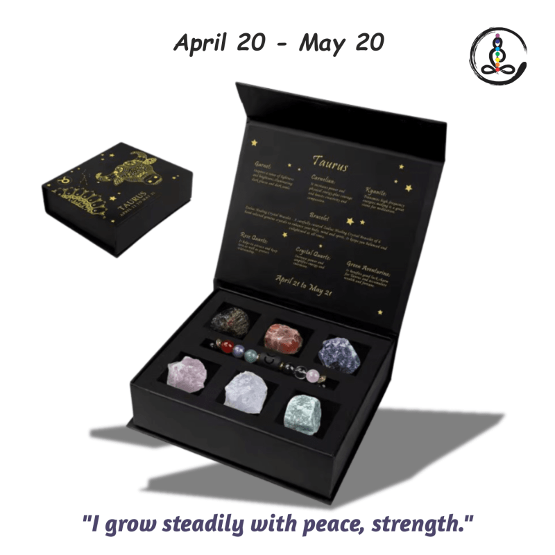 Taurus Zodiac Sign Natural Stone Gift Box - Image 2