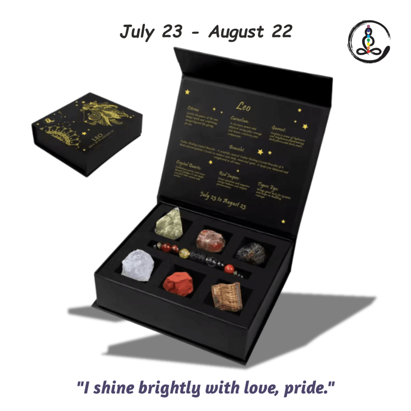 Leo Zodiac Sign Natural Stone Gift Box - Image 2
