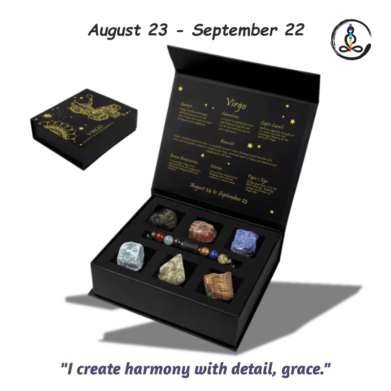 Virgo Zodiac Sign Natural Stone Gift Box - Image 2