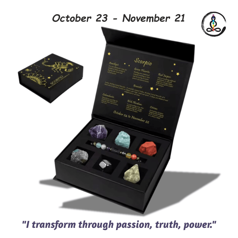 Scorpio Zodiac Sign Natural Stone Gift Box - Image 2