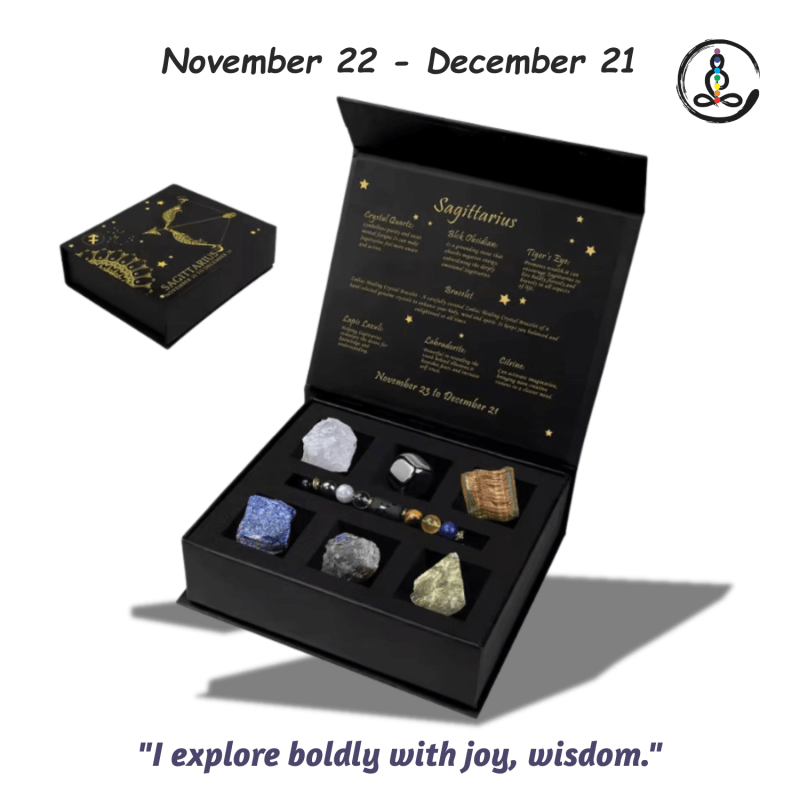 Sagittarius Zodiac Sign Natural Stone Gift Box - Image 2