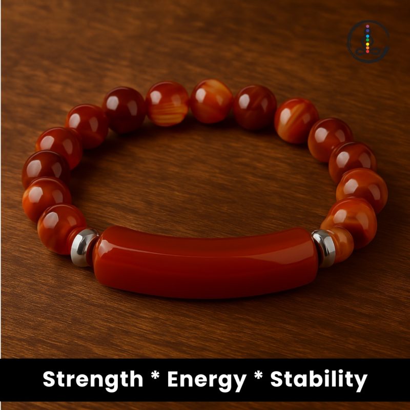 Red Agate Women’s Beaded Bracelet