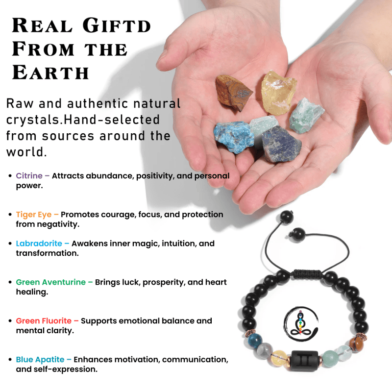 Gemini Zodiac Sign Natural Stone Gift Box - Image 3